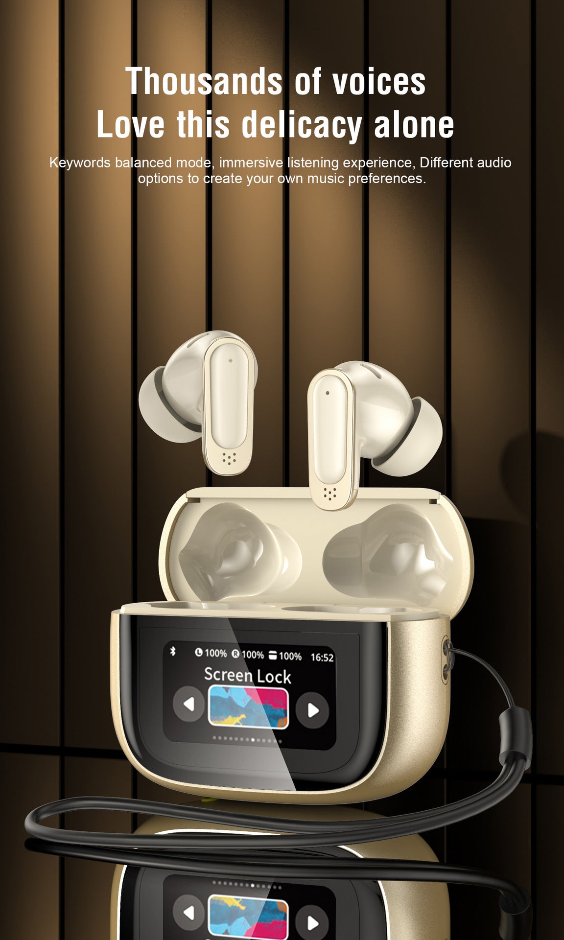 Écouteurs sans fil TWS BOSECXT Ultra V11 Smart Touch multifonctionnels à grand écran avec réduction de bruit ANC et basses profondes