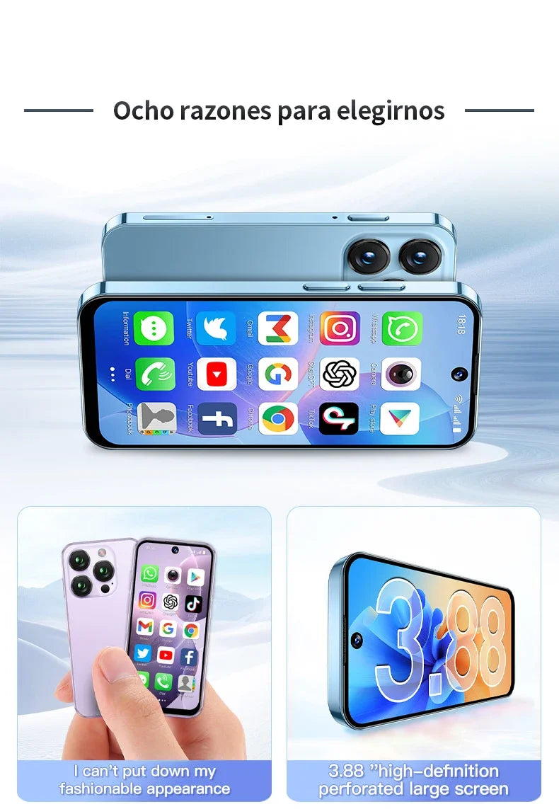 SOYES XS19 Mini Smartphone 3.88 pouces 2GB RAM 16GB ROM Android10.0 avec reconnaissance faciale double SIM veille réseau 3G petit téléphone
