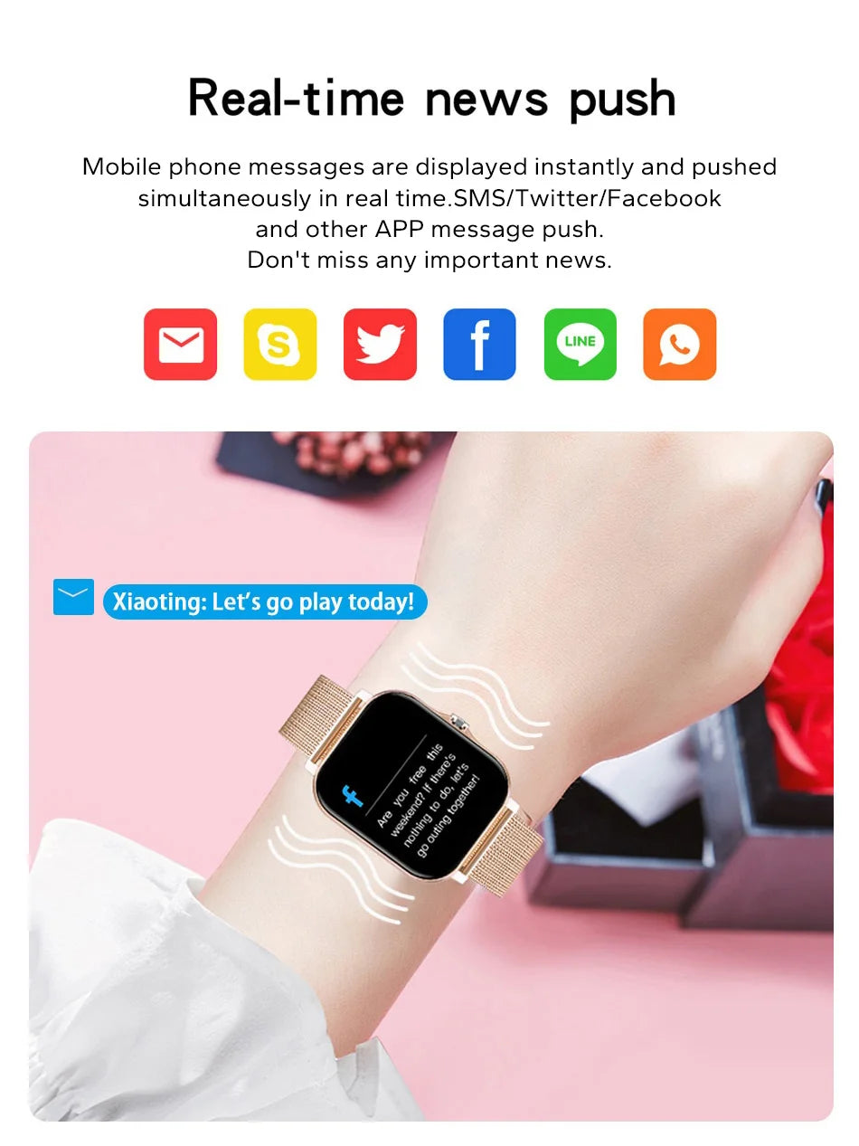 Montre connectée pour hommes et femmes, téléphone Android, écran couleur 2023 pouces, entièrement tactile, cadran personnalisé, appel Bluetooth, 1.44