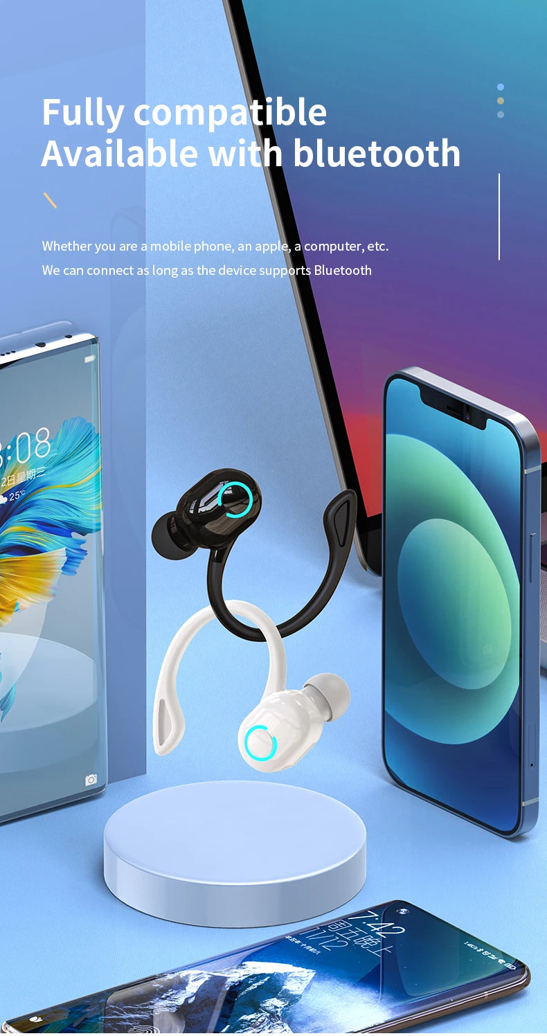 Écouteurs sans fil Bluetooth basse HIFI avec micro HD écouteurs antibruit vie étanche jeu sport musique casques