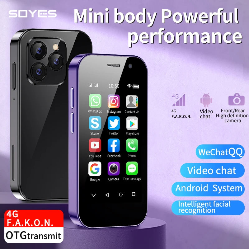 Smartphone Android 4G SOYES XS14 Pro Mini, 3 Go + 64 Go, 2600 mAh, reconnaissance faciale, écran 3,0 pouces, vente flash
