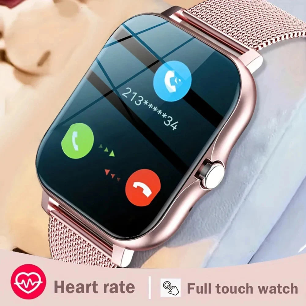 Montre connectée pour hommes et femmes, téléphone Android, écran couleur 2023 pouces, entièrement tactile, cadran personnalisé, appel Bluetooth, 1.44