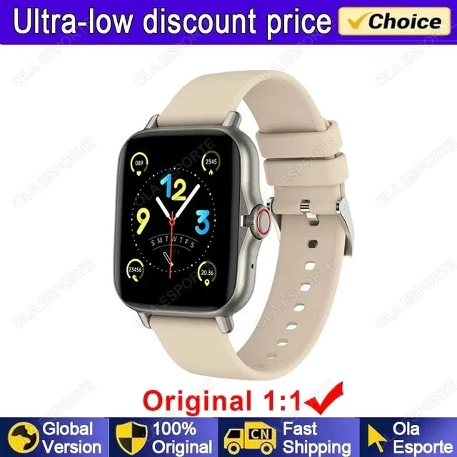 Montre connectée pour hommes et femmes, téléphone Android, écran couleur 2023 pouces, entièrement tactile, cadran personnalisé, appel Bluetooth, 1.44