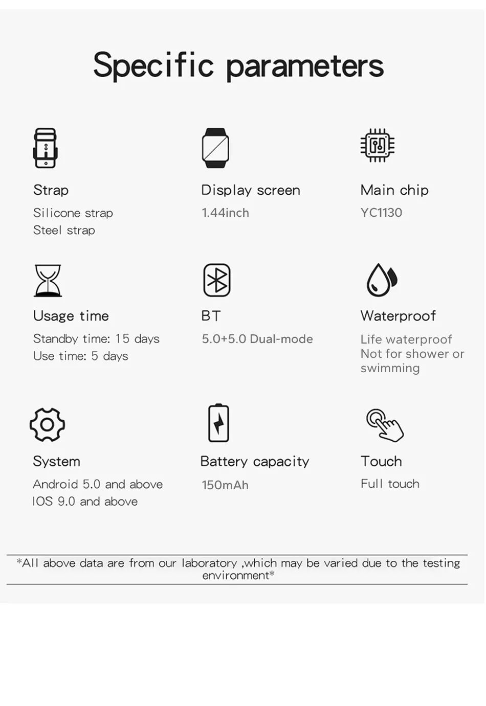 Montre connectée pour hommes et femmes, téléphone Android, écran couleur 2023 pouces, entièrement tactile, cadran personnalisé, appel Bluetooth, 1.44
