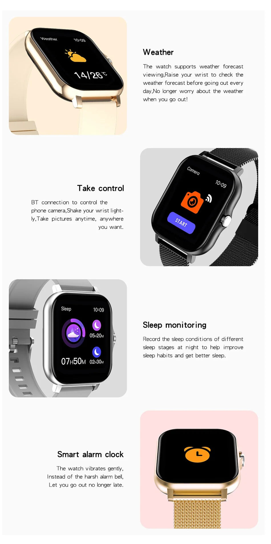 Montre connectée pour hommes et femmes, téléphone Android, écran couleur 2023 pouces, entièrement tactile, cadran personnalisé, appel Bluetooth, 1.44