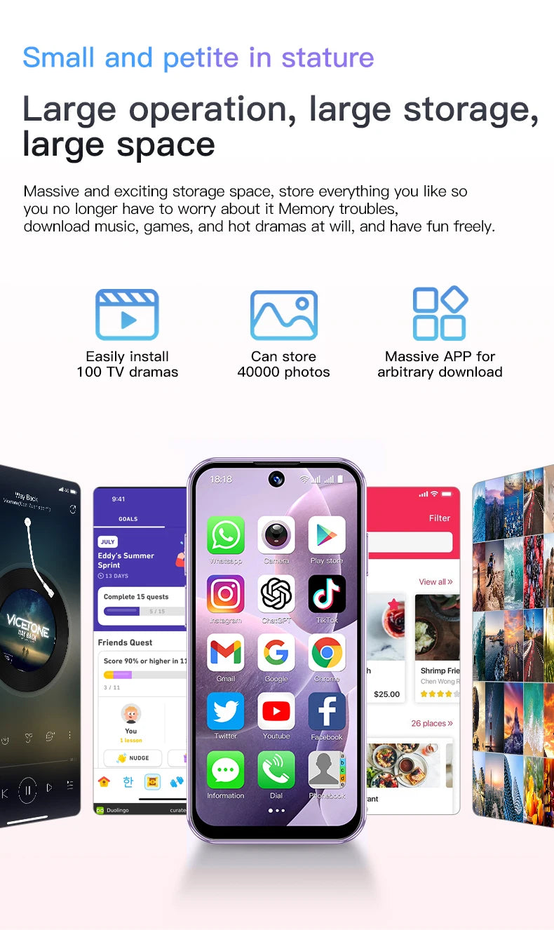 SOYES XS19 Mini Smartphone 3.88 pouces 2GB RAM 16GB ROM Android10.0 avec reconnaissance faciale double SIM veille réseau 3G petit téléphone