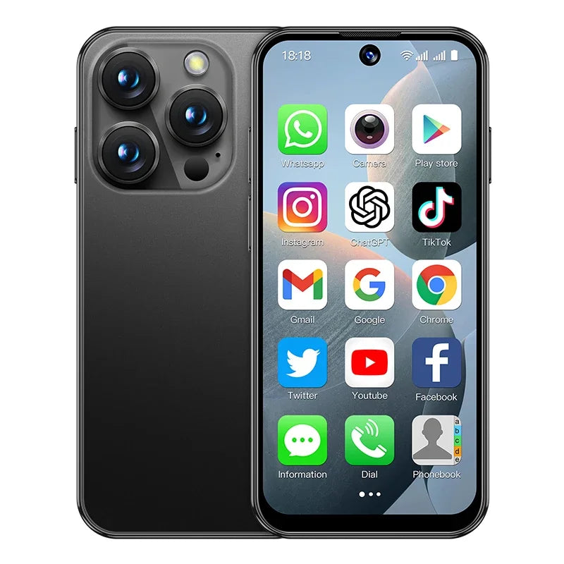 SOYES XS19 Mini Smartphone 3.88 pouces 2GB RAM 16GB ROM Android10.0 avec reconnaissance faciale double SIM veille réseau 3G petit téléphone