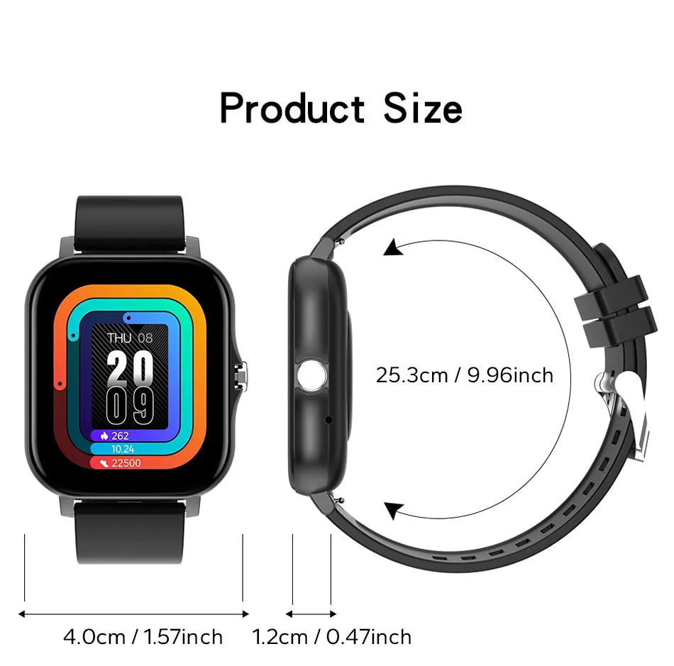 Montre connectée pour hommes et femmes, téléphone Android, écran couleur 2023 pouces, entièrement tactile, cadran personnalisé, appel Bluetooth, 1.44